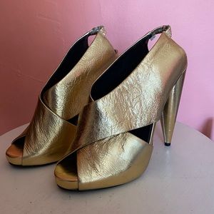 Jeffrey Campbell Gold Peep Toe Platform Chandra-8
